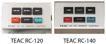 Teac RC-120 vs RC-140 (for A-6300) | Tapeheads.net